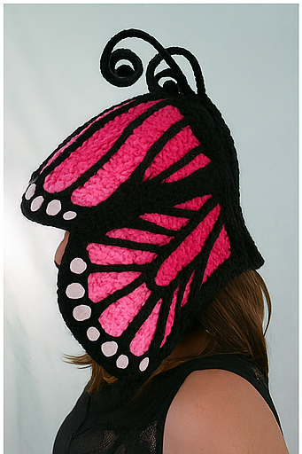 Butterfly Winter Hood crochet pattern