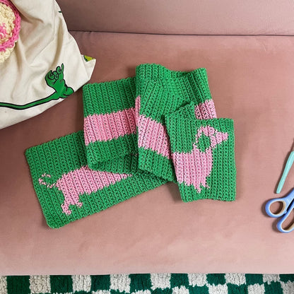 Cute Sausage Dog Scarf Crochet Pattern