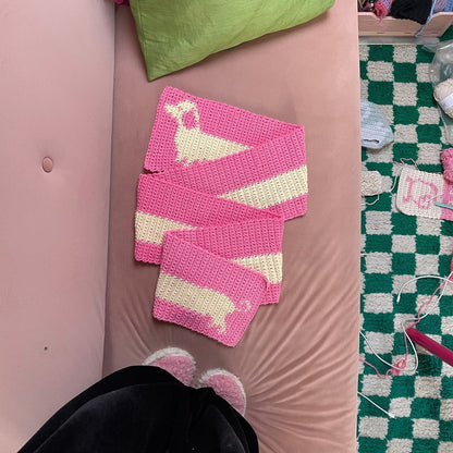 Cute Sausage Dog Scarf Crochet Pattern