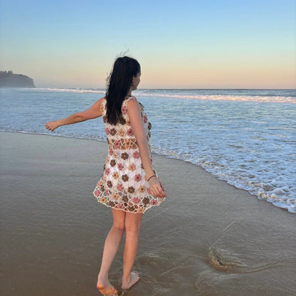 Floral  Beach Cover-up dress Crochet pattern
