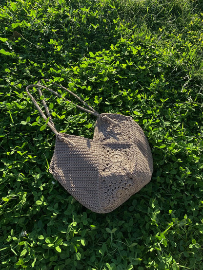 Beach Granny Square Jute Bag Crochet Pattern