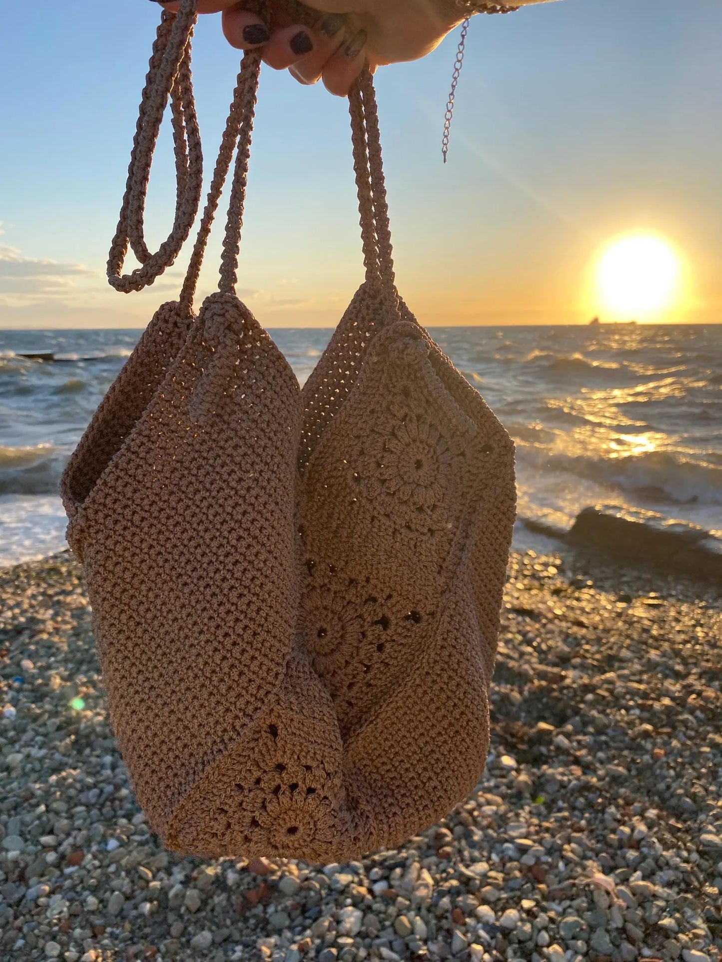 Beach Granny Square Jute Bag Crochet Pattern