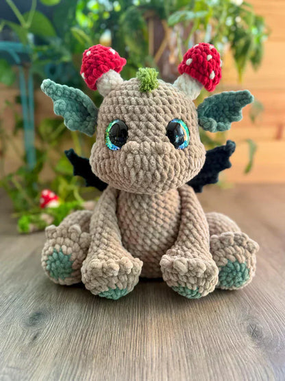 Cuddly Mushroom Dragon crochet pattern