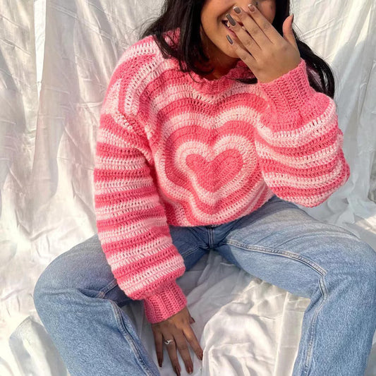 Heart Sweater-Pullover Crochet Pattern